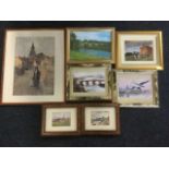 A quantity of local framed prints & photographs - Berwick, Coldstream, Norham, etc. (7)