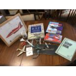 Miscellaneous aircraft collectables including a Red Arrow signed print, Red Arrow Airfix models, a