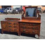 A Victorian walnut dressing table & washstand by Bolton Cabinet Makers Society with later