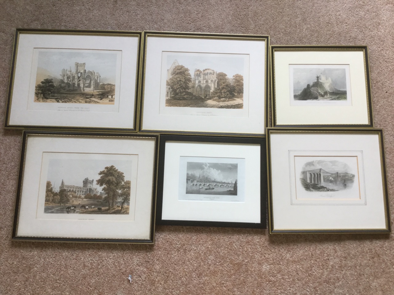 A collection of nineteenth century framed steel engravings - Newcastle, Bamborough, Menai Bridge,