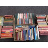 Four boxes of childrens books - some Victorian, annuals, books for boys & girls, hobbies, novels,