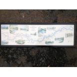 A Nigel Houldsworth framed print of The Fishermans Map of Salmon Pools on the River Tweed.