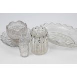 Good quality George IV cut glass sugar bowl with fan cut border,