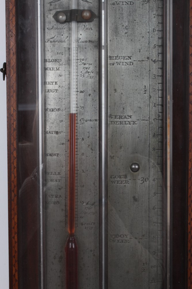 Early 19th century Dutch contra-barometer with twin mercury systems and an alcohol thermometer, - Image 4 of 5