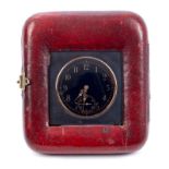 Late 19th century travelling watch with black dial, gold Arabic numerals,