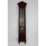 Early 19th century Dutch contra-barometer with twin mercury systems and an alcohol thermometer,