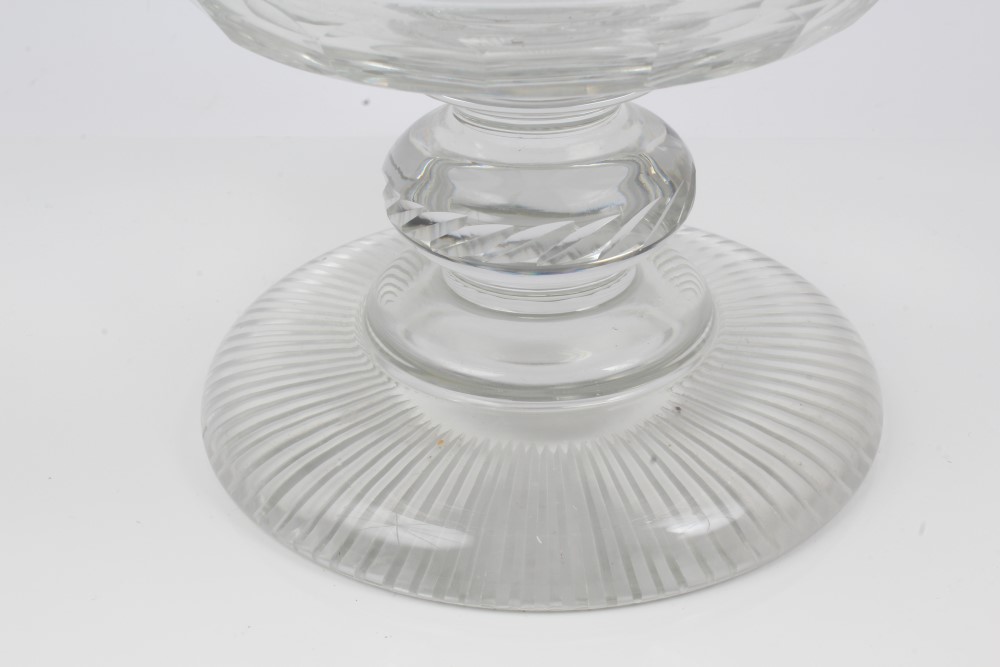 Good quality 19th century cut glass pedestal bowl with hobnail cut decoration, - Image 3 of 3