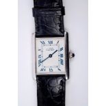 Must de Cartier Tank Quartz wristwatch with silver case,