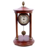 19th century drum mantel clock with spring-driven movement, anchor escapement and short pendulum,