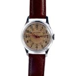 1940s Gentlemen's Le Coultre wristwatch, the circular dial with Arabic hour markers,