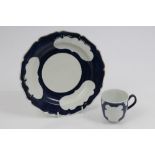 18th century Worcester coffee cup and plate,