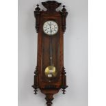 Late 19th century Vienna Regulator wall clock with eight day weight-driven movement striking on a