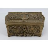 Victorian gilt brass casket commemorating Queen Victoria's Diamond Jubilee 1897,