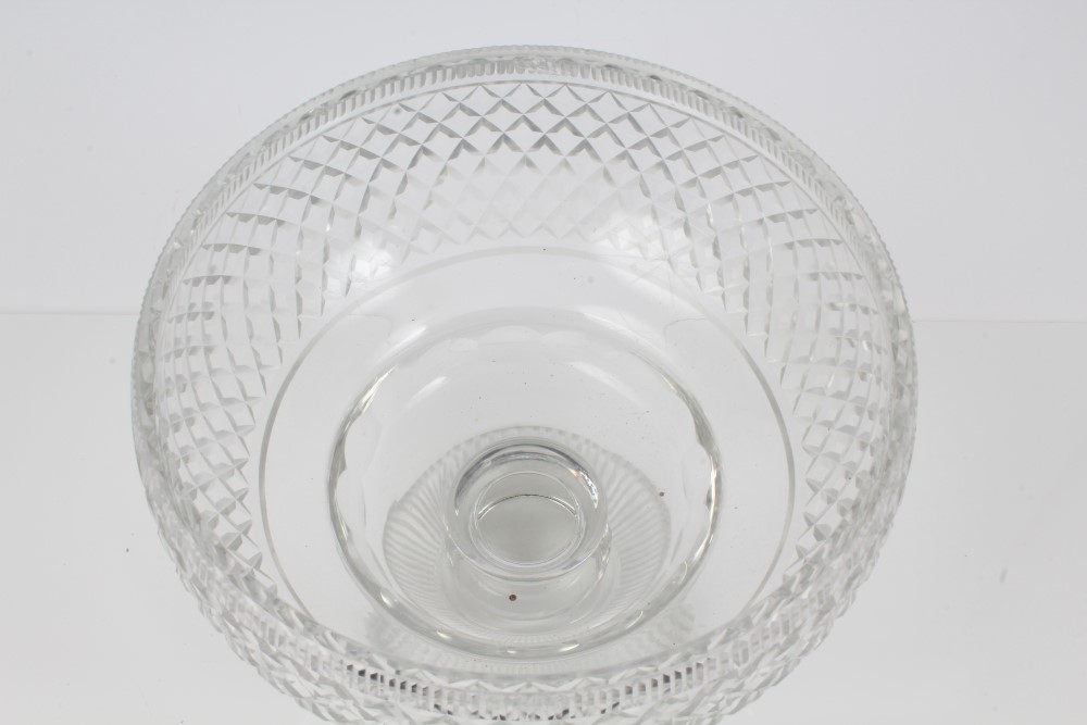 Good quality 19th century cut glass pedestal bowl with hobnail cut decoration, - Image 2 of 3