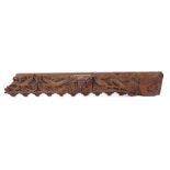 17th century carved oak frieze fragment,