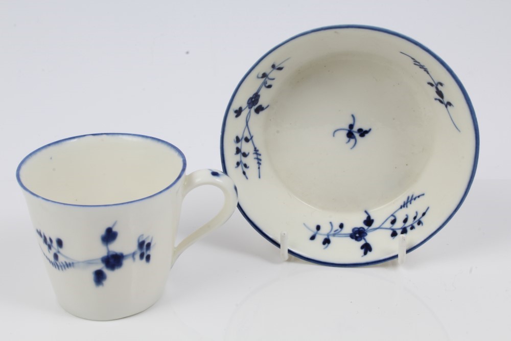 Late 18th century French Chantilly blue and white coffee cup and saucer together with an 18th - Image 4 of 4