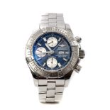 Gentlemen's Breitling Super Ocean Automatic stainless steel wristwatch with blue dial,