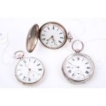 Victorian gentlemen's silver open face pocket watch with keywind movement by J. W.