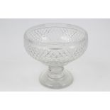 Good quality 19th century cut glass pedestal bowl with hobnail cut decoration,