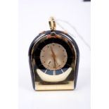 1960s Jaeger-LeCoultre travelling alarm pocket watch in gilt and black enamelled case