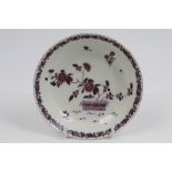 Very rare 18th century Worcester purple and gilt Kakiemon saucer decorated in the Meissen-style