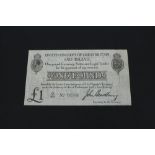 Banknote - Treasury - J. Bradbury - black on white (second issue October 1914) One Pound Note.