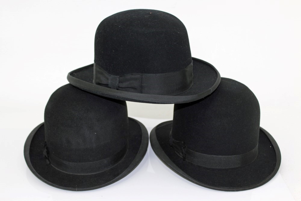 Gentlemen's vintage bowler hats, Rego size 6 7/8,