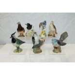 Seven Beswick birds - Chickadee 929, Song Thrush 2308, Pigeon 1383A, Cuckoo 2315, Magpie,