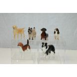 Six Beswick Dogs - Dachshund, Labrador, Sheepdog, Beagle,