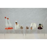 Six Beswick animal models - Mallard Duck approved by Peter Scott, Geese (pair), Swan 1684,