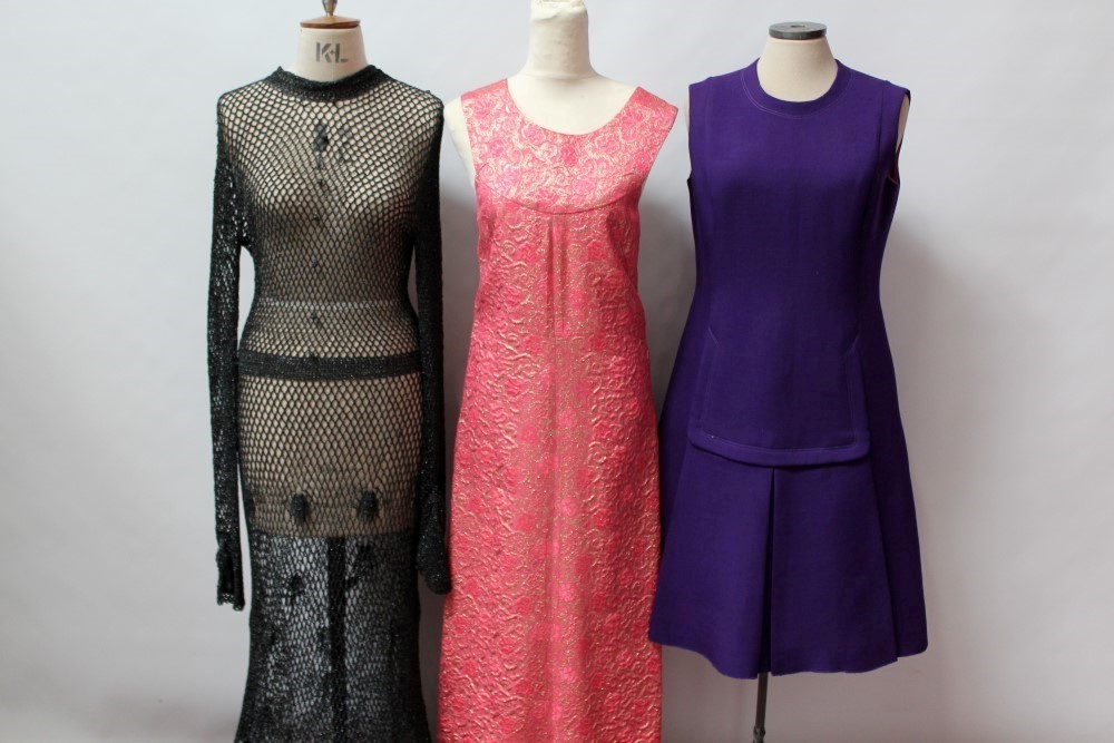 Ladies' vintage clothing - mainly 1960s - including burgundy Afghan coat, similar purple jacket,