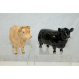 Beswick Aberdeen Angus bull and a Limosin bull (2) CONDITION REPORT Both bulls in