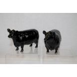 Beswick Aberdeen Angus bull and cow (2) CONDITION REPORT Both cows very good