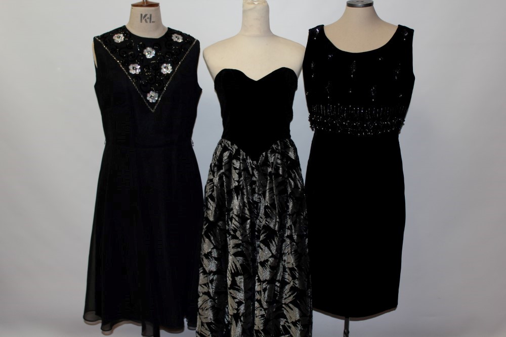 Ladies' vintage black dresses - mixed periods - makers including Jean Allen, Clive Byrne,