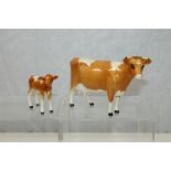 Beswick Guernsey cow and calf (2) CONDITION REPORT Mummy cow has very small chips