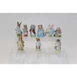 Nine Beswick Beatrix Potter figures - Timmy Tiptoes, Johnny Town-Mouse, Mr Benjamin Bunny,