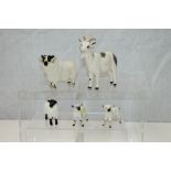 Five Beswick animal models - Goat, black-faced Ram,