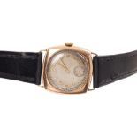 1940s gentlemen's gold (9ct) wristwatch with circular dial with subsidiary seconds dial and applied