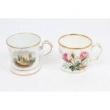 Two mid-19th century Coalport mugs - one inscribed - 'J. & E. A.