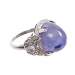 Natural colour-change star sapphire and diamond cocktail ring,