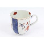 Mid-18th century Worcester Giles decorated Imari pattern coffee cup painted with floral sprays and