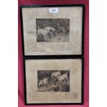 Frank Paton (1855 - 1909), pair signed etchings - Rough and Ready and 'Not at Home',