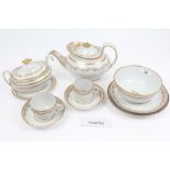Early 19th century Newhall bone china tea set, pattern no.