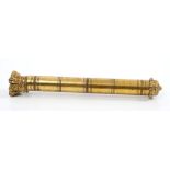 George IV gilt metal tipstaff of cylindrical form,