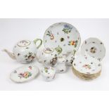 Collection of Herend porcelain tea and dinnerwares - comprising 'Rothschild Bird' pattern large