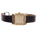 1950s gentlemen's Cyma gold (9ct) wristwatch with Cyma seventeen jewel movement,