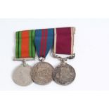 Interesting Edwardian and later medal trio - comprising Army Long Service and Good Conduct medal,