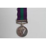 George VI General Service medal with one clasp - Palestine, named to 6010874 PTE. J. F. Elmers.