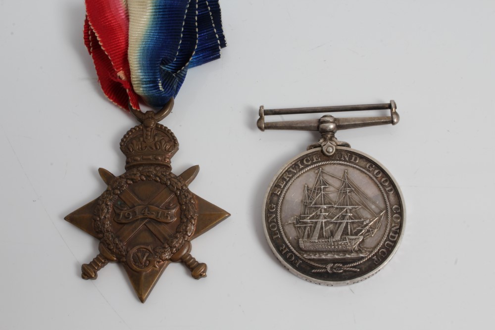 Edward VII Naval Long Service and Good Conduct medal, named to 179536 Herman Boon C.P.O. H.M.S.