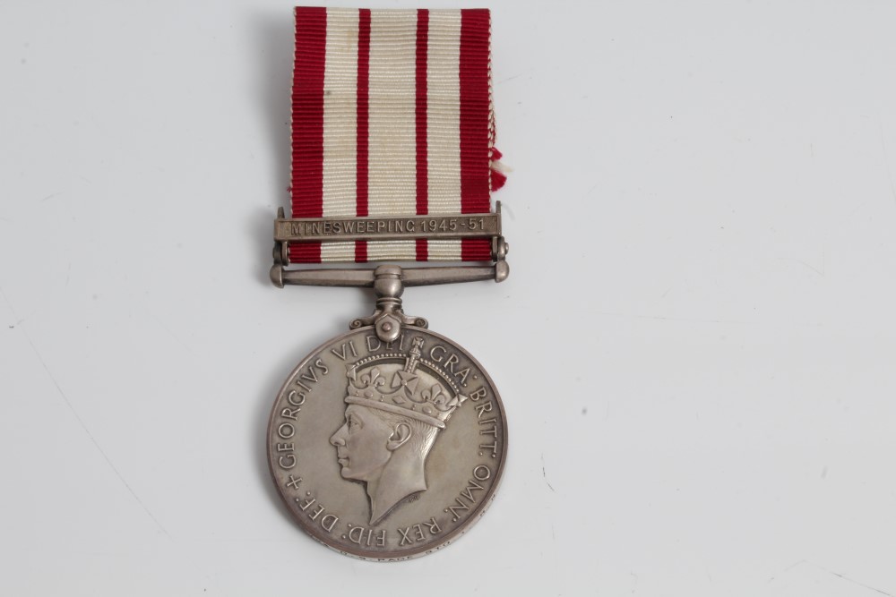 George VI Naval General Service medal with one clasp - Minesweeping 1945 - 1951, named to C / KX.